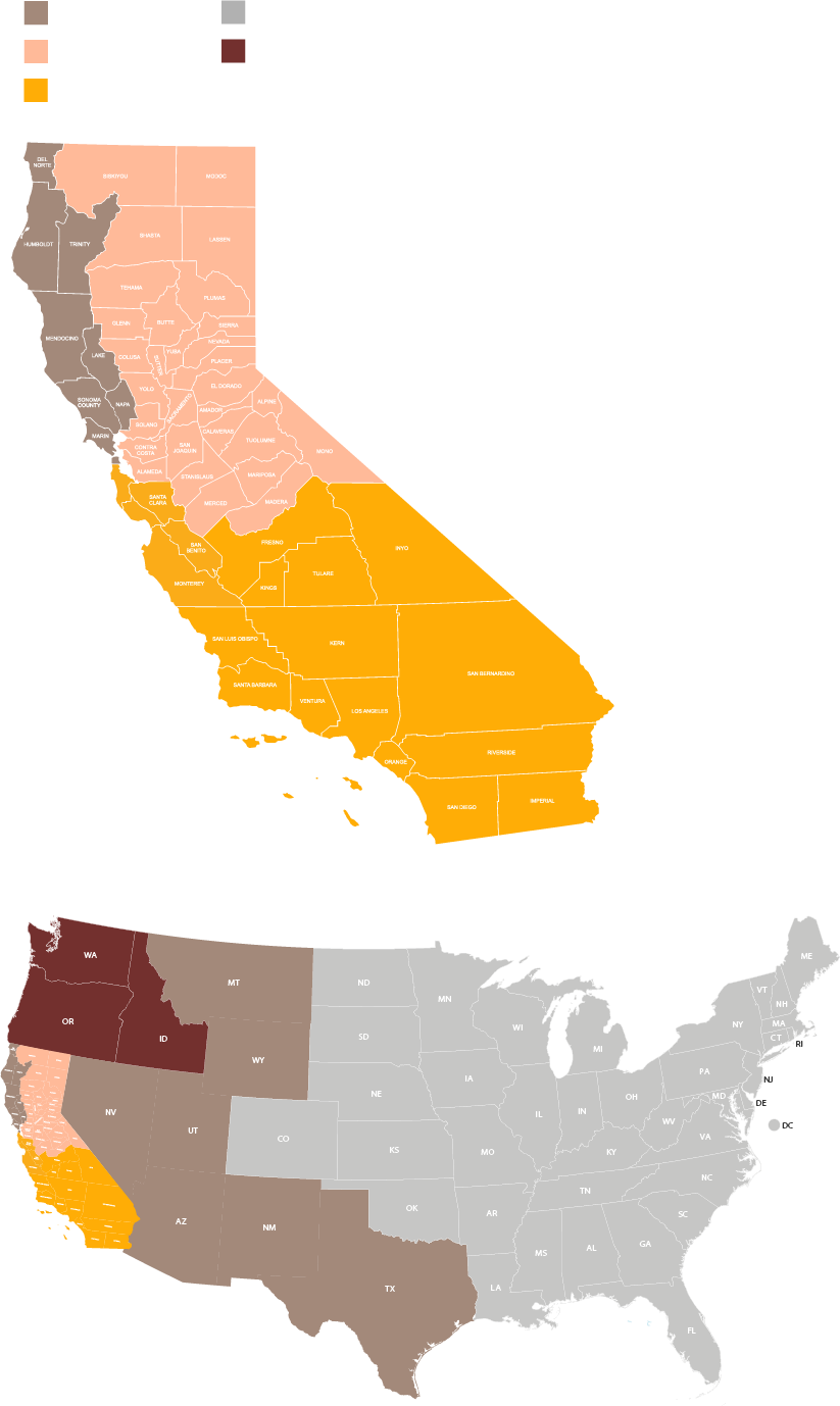 Radoux USA Territory Map